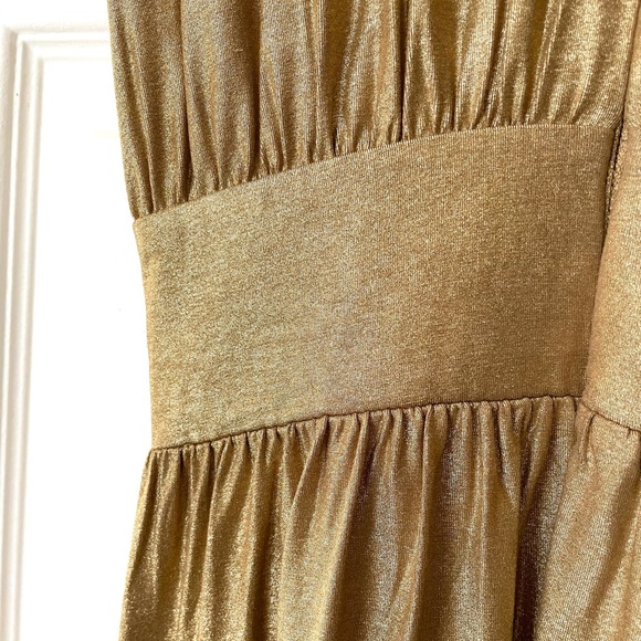 Newport News Gold Shimmer Dress. Size XS. - Picture 3 of 7